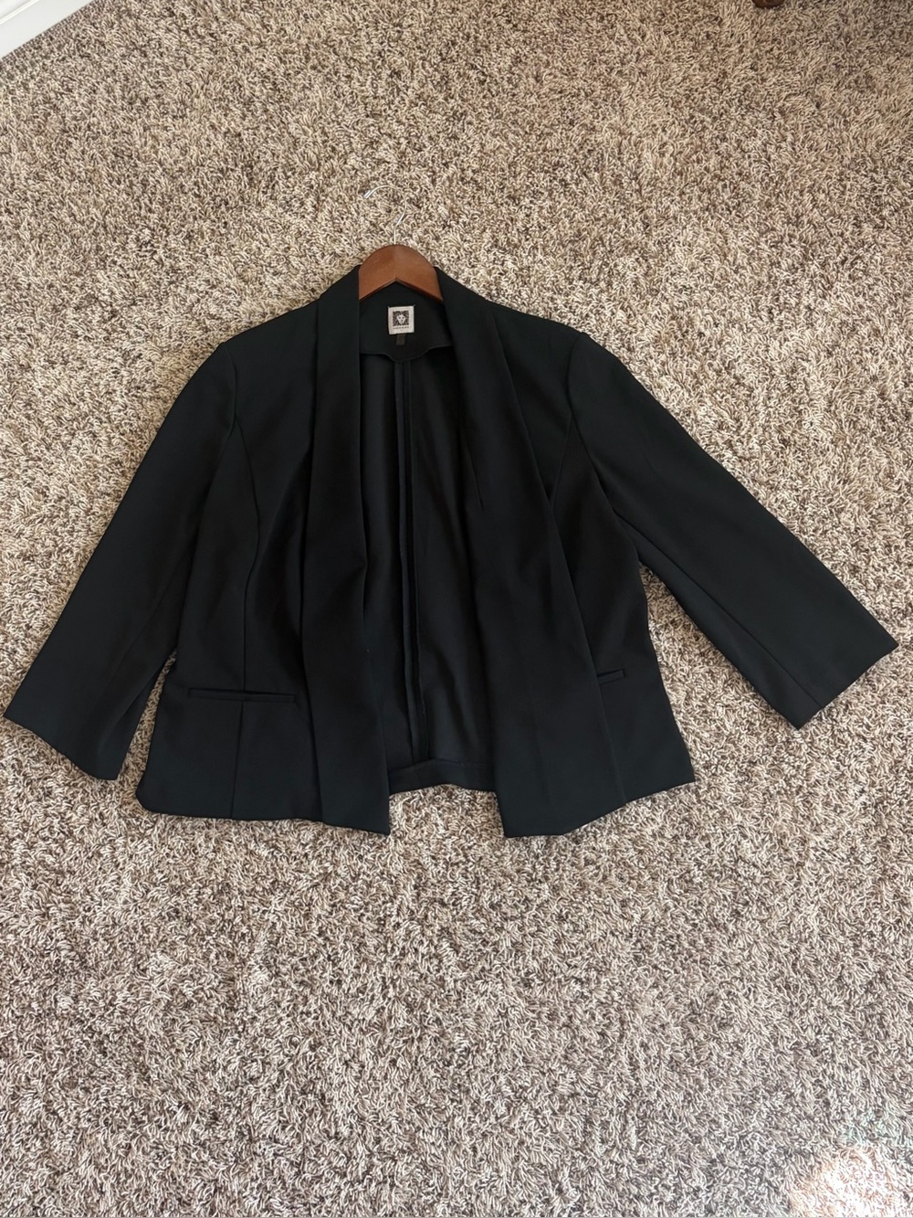 Anne Klein Black Open-Front Blazer Jacket xL